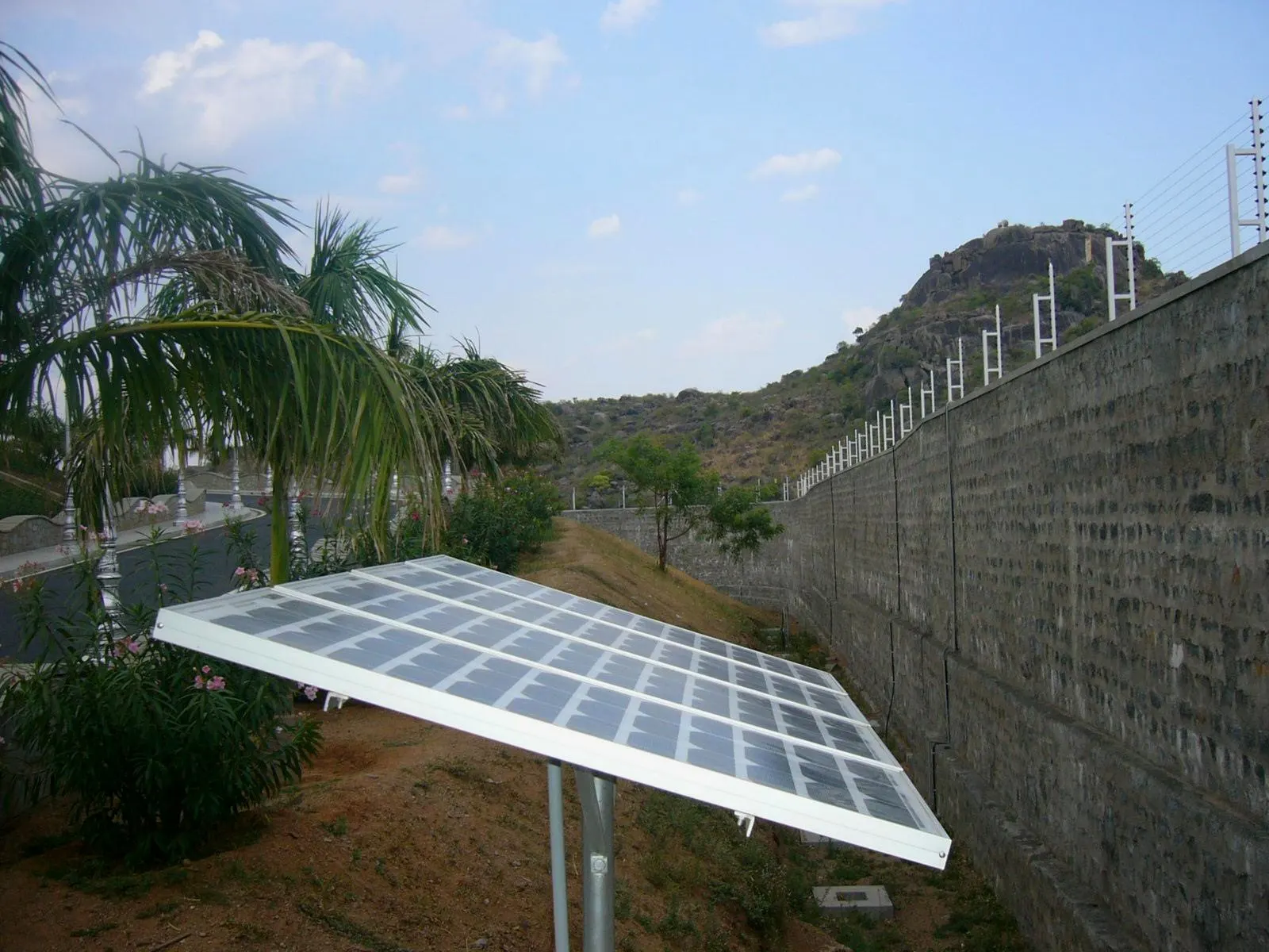 Solar powered perimeter fence