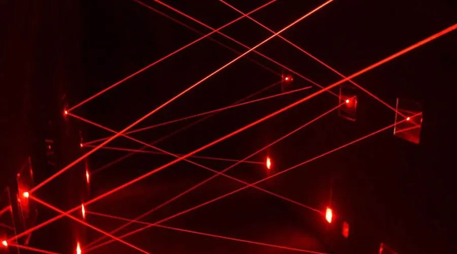 Laser beam grid security demonstration