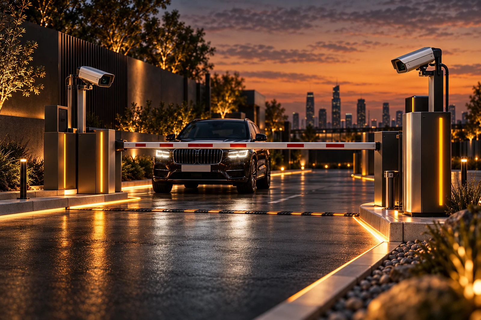 Automatic number plate recognition gate system