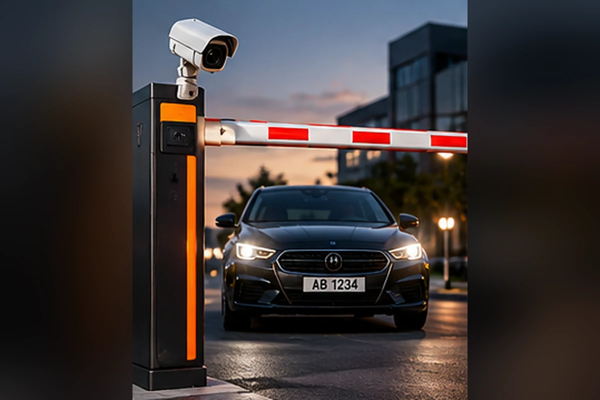 Boom barrier and automatic number plate recognition system