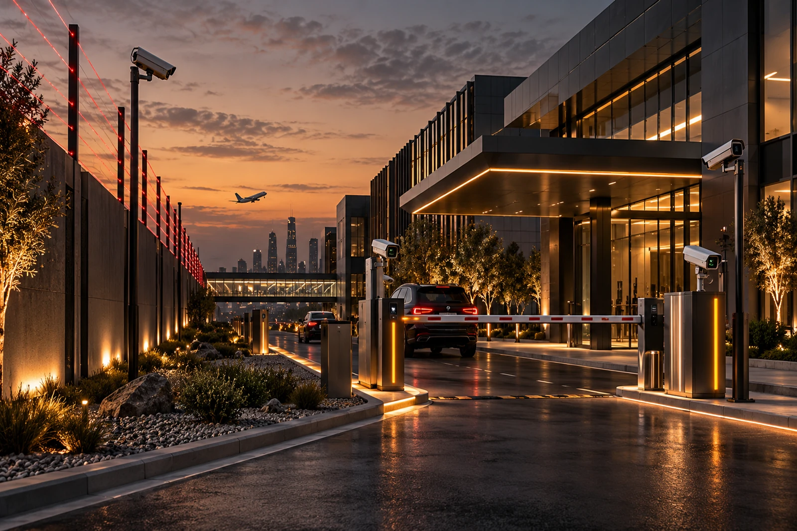 Integrated security facility entrance