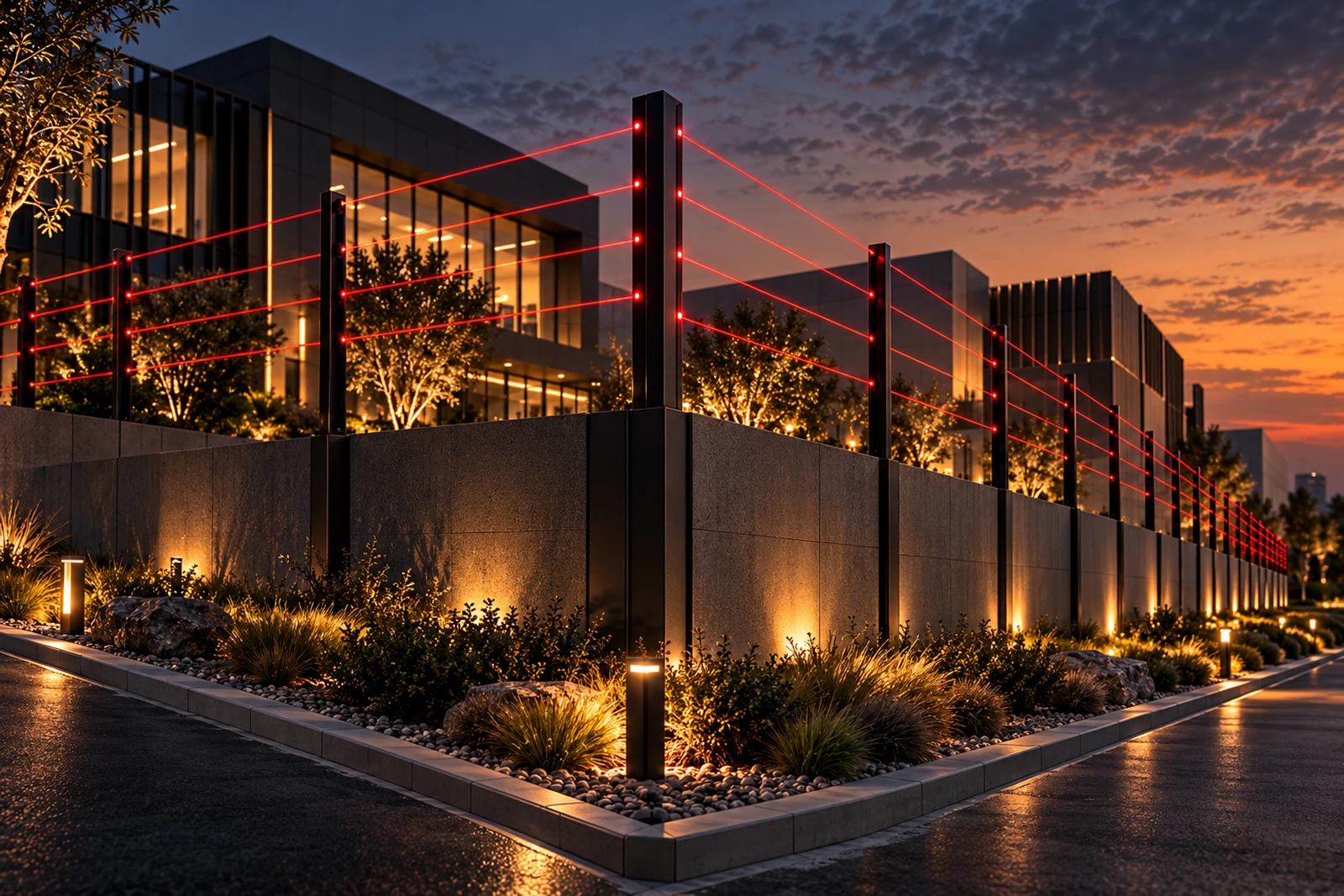 Laser perimeter protection at corporate boundary